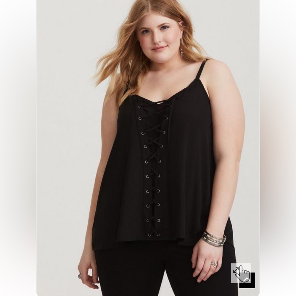 Torrid Sophie Georgette Lace-Up Swing Cami